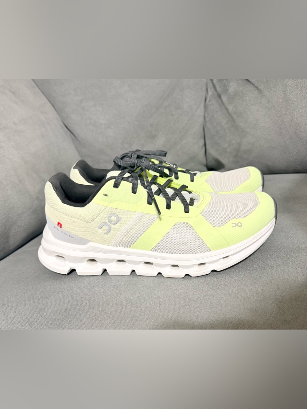 On Running Men’s Athletic Shoes in Neon Yellow, White and Black